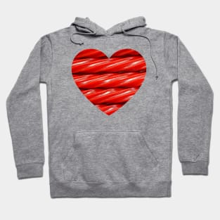 Red Licorice Candy Photo Heart Hoodie